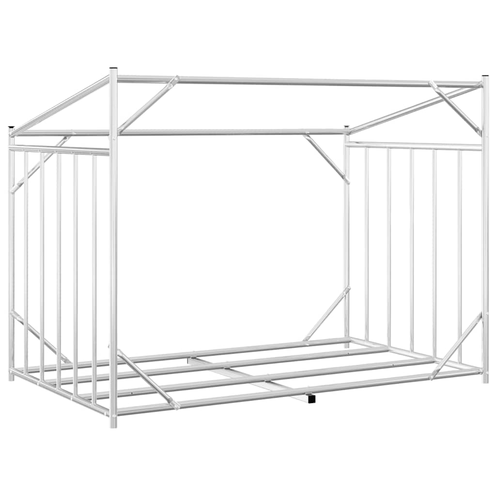 vidaxL Firewood Rack with Rain Cover 150.5x100.5x110.5 cm Galvanised Steel