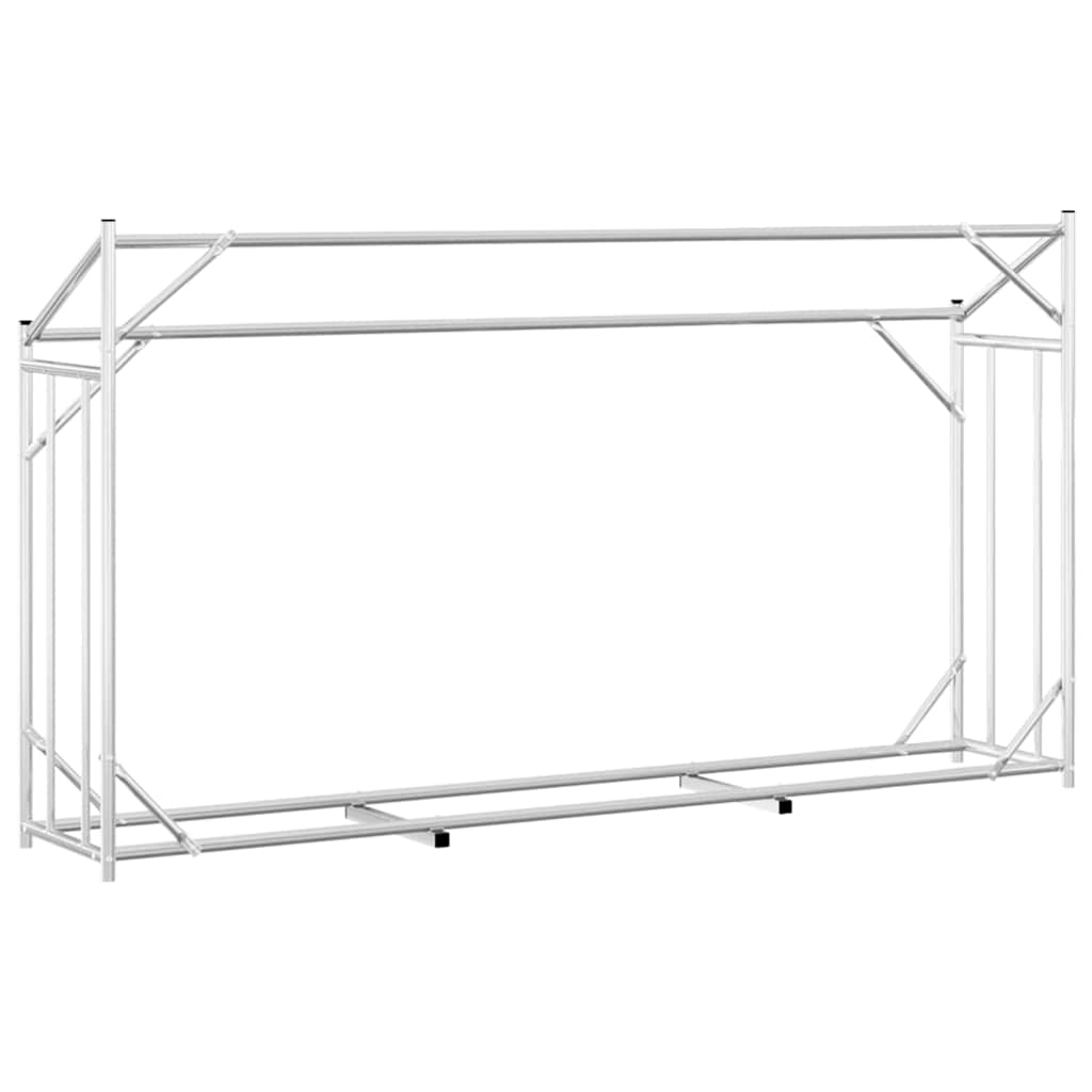 vidaxL Firewood Rack with Rain Cover 200.5x41x110.5 cm Galvanised Steel