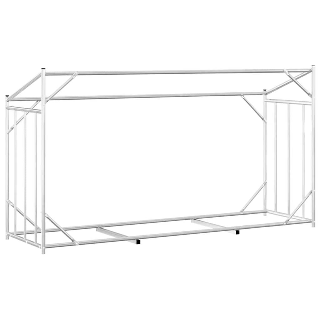 vidaxL Firewood Rack with Rain Cover 200.5x60.5x110.5 cm Galvanised Steel