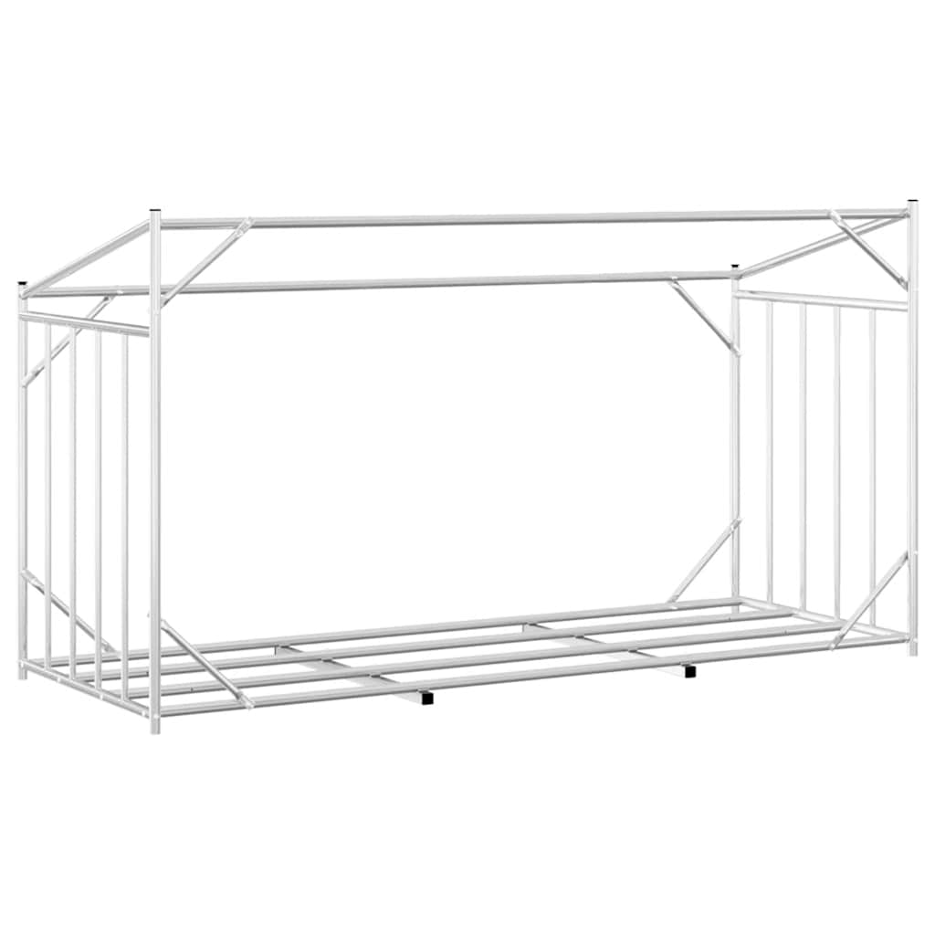 vidaxL Firewood Rack with Rain Cover 200.5x80.5x110.5 cm Galvanised Steel