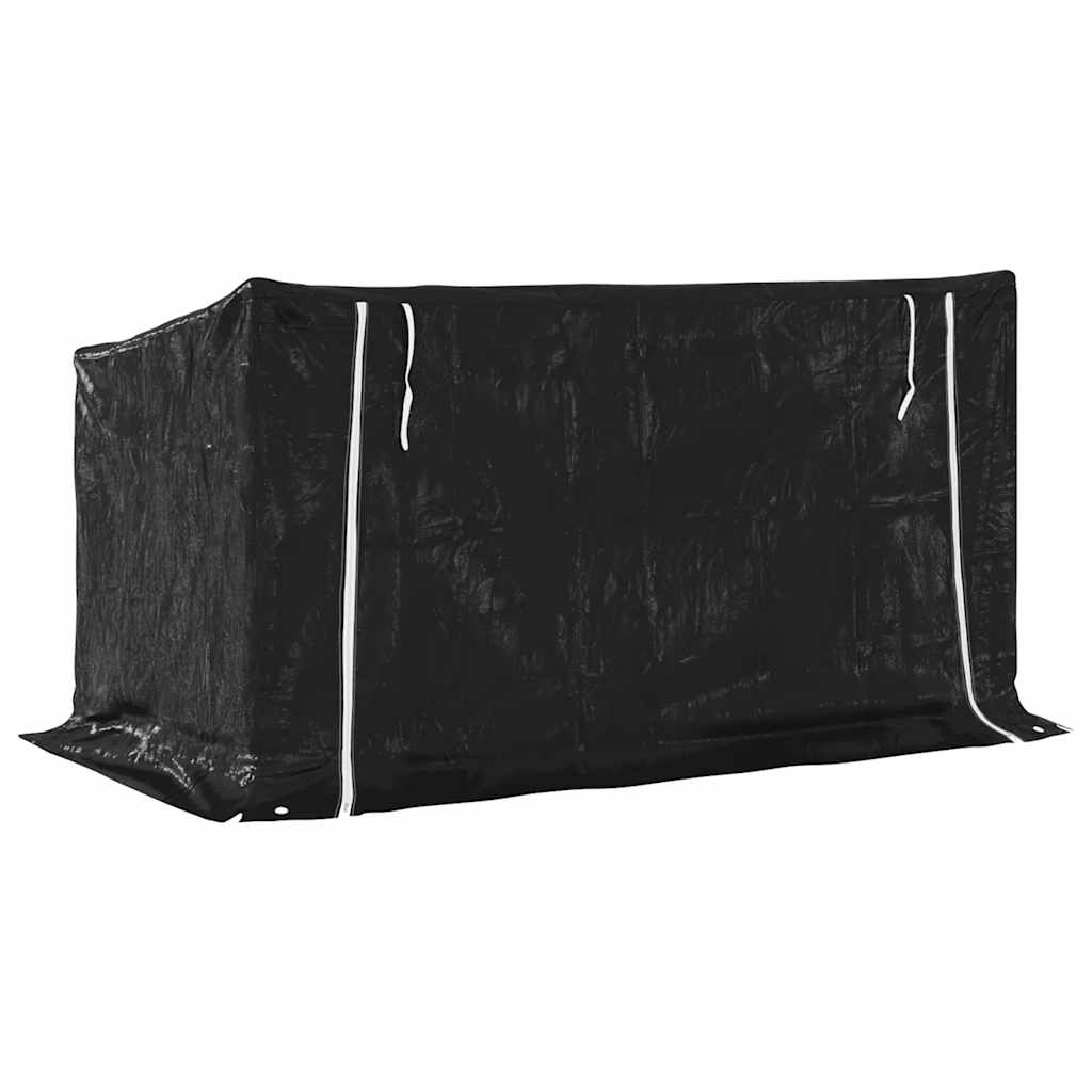 vidaxL Firewood Rack with Rain Cover 200.5x100.5x110.5 cm Galvanised Steel