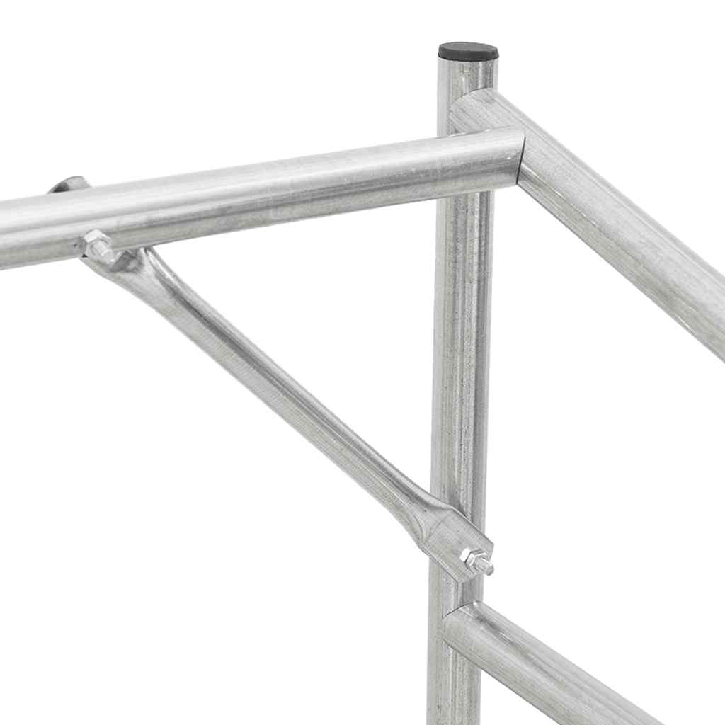 vidaxL Firewood Rack with Rain Cover 100x40x200 cm Galvanised Steel