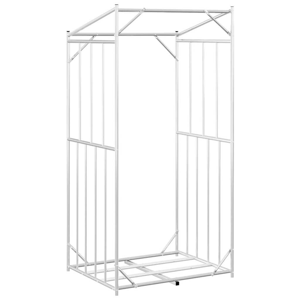 vidaxL Firewood Rack with Rain Cover 100x80x200 cm Galvanised Steel