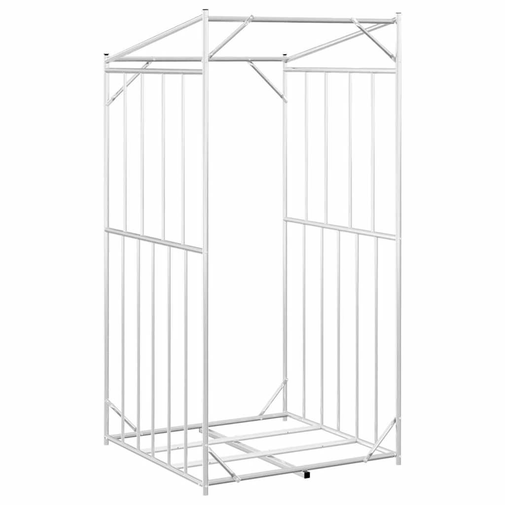 vidaxL Firewood Rack with Rain Cover 100x100x200 cm Galvanised Steel