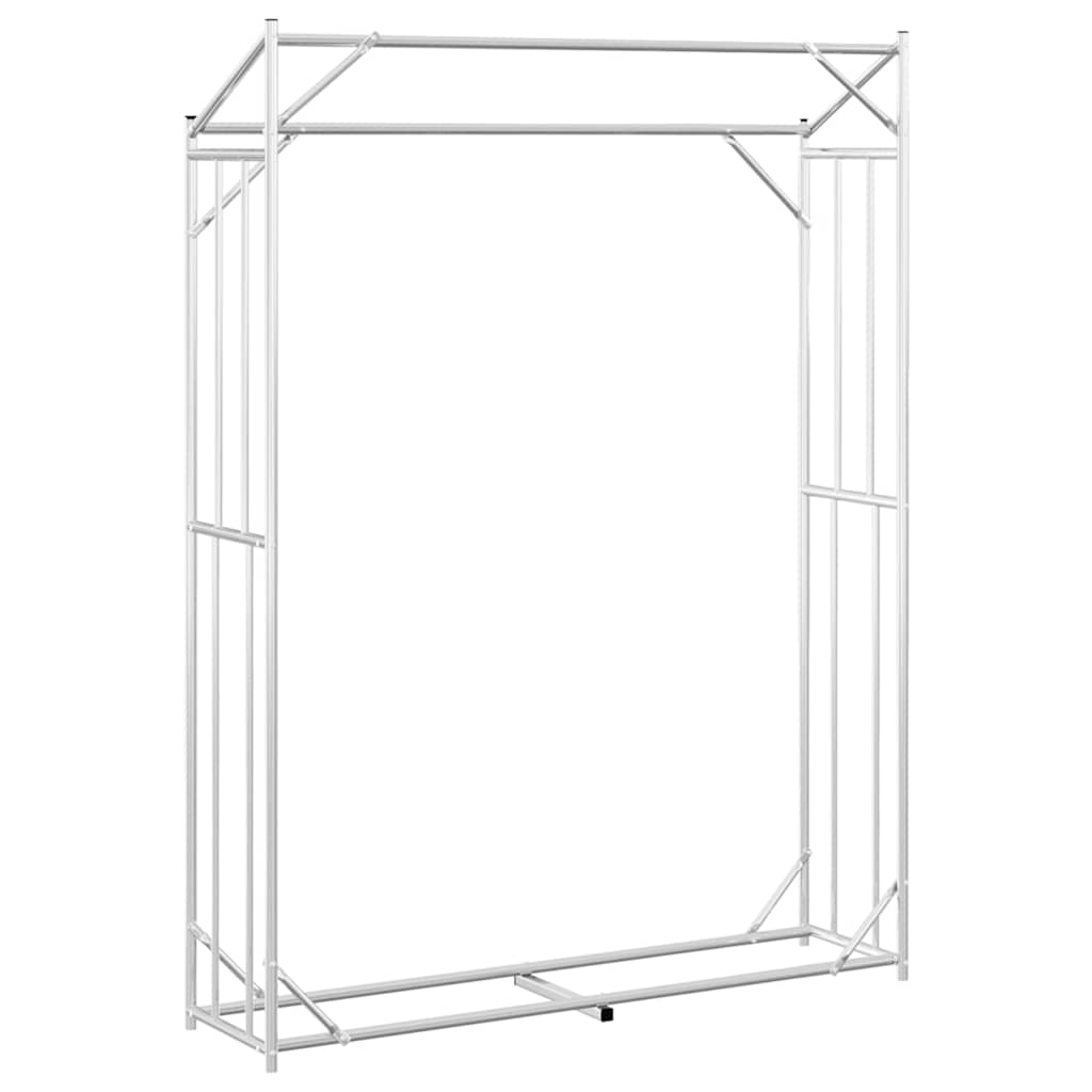 vidaxL Firewood Rack with Rain Cover 150x40x200 cm Galvanised Steel