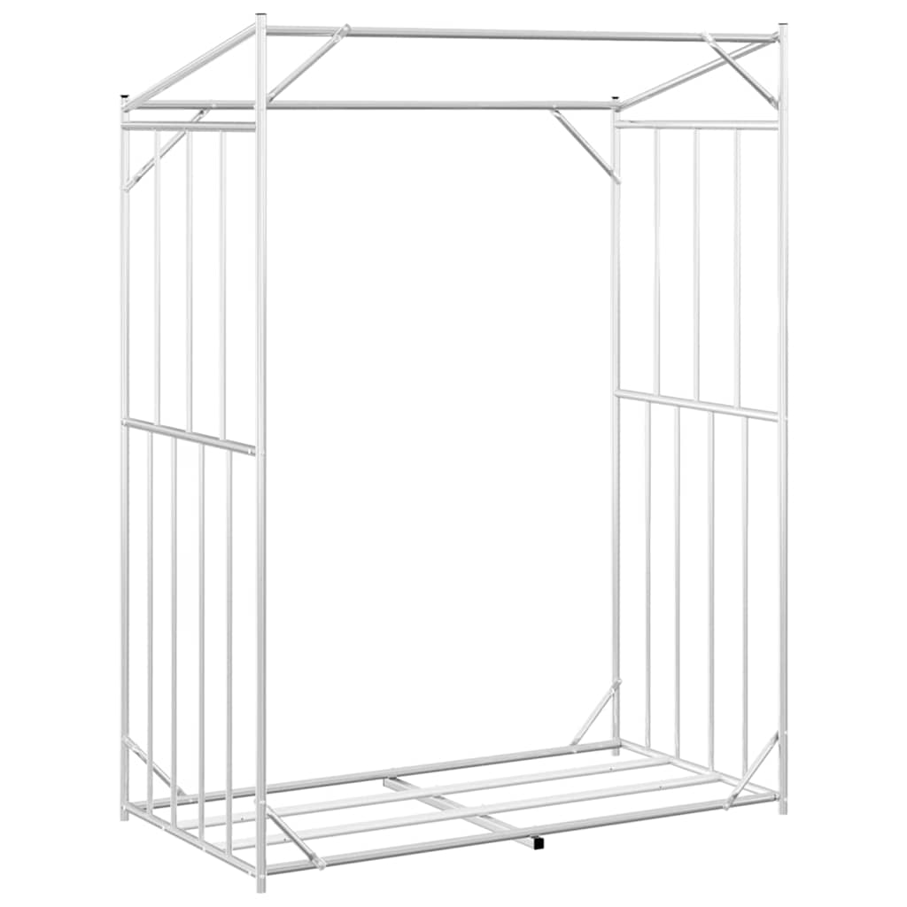 vidaxL Firewood Rack with Rain Cover 150x80x200 cm Galvanised Steel