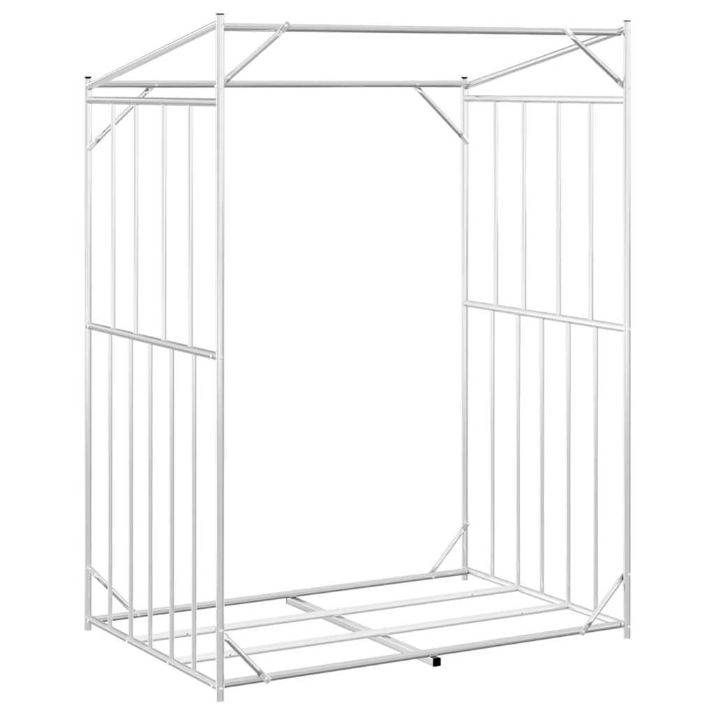 vidaxL Firewood Rack with Rain Cover 150x100x200 cm Galvanised Steel