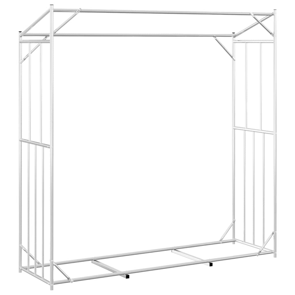 vidaxL Firewood Rack with Rain Cover 200x60x200 cm Galvanised Steel