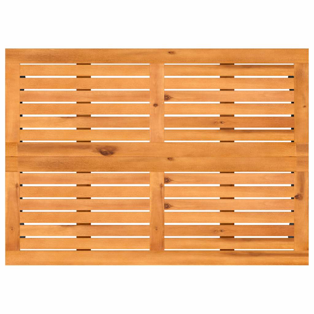Garden Table with Acacia Wood Top Black 105x75x72cm Poly Rattan
