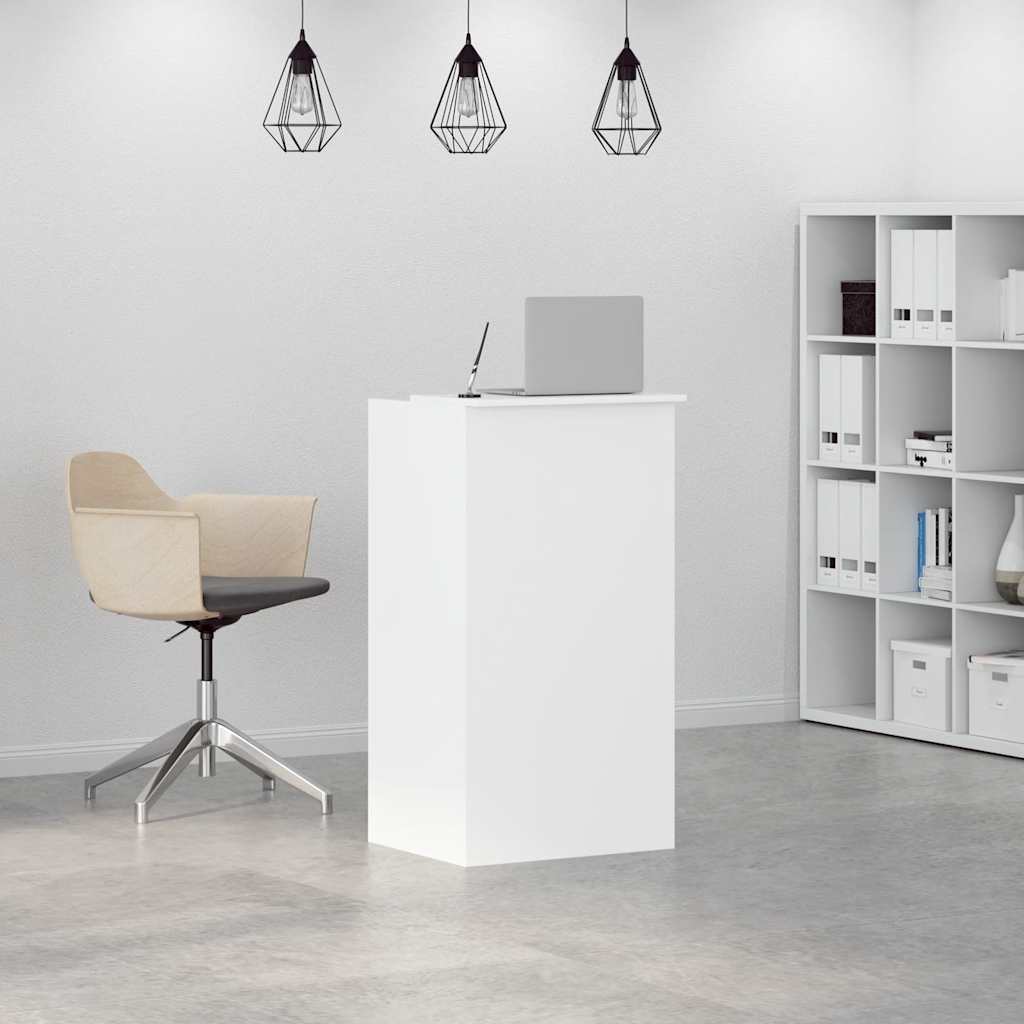 vidaXL Reception Desk White 55x50x103.5 cm Engineered Wood