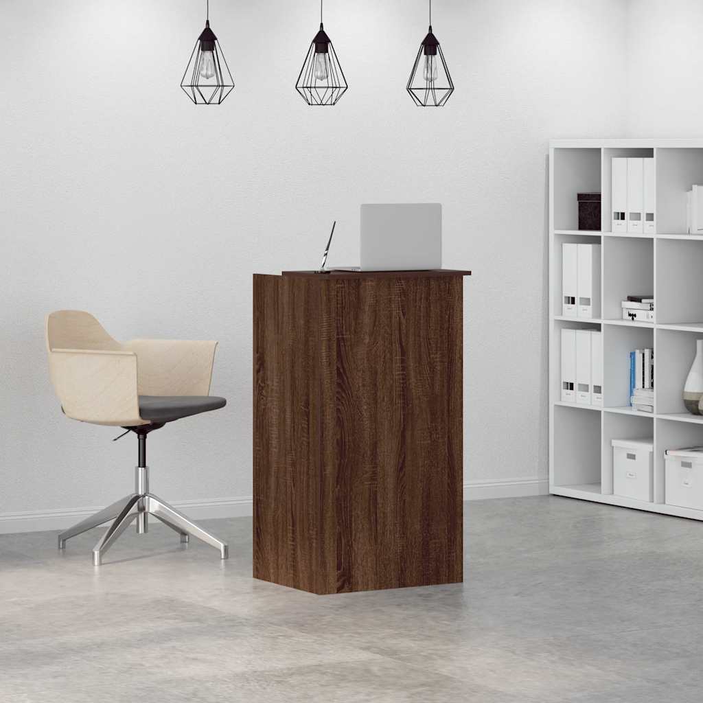 vidaXL Reception Desk Brown Oak 55x50x103.5 cm Engineered Wood