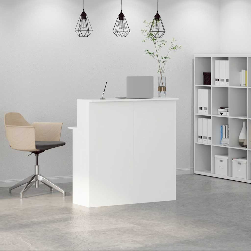 vidaXL Reception Desk White 100x50x103.5 cm Engineered Wood