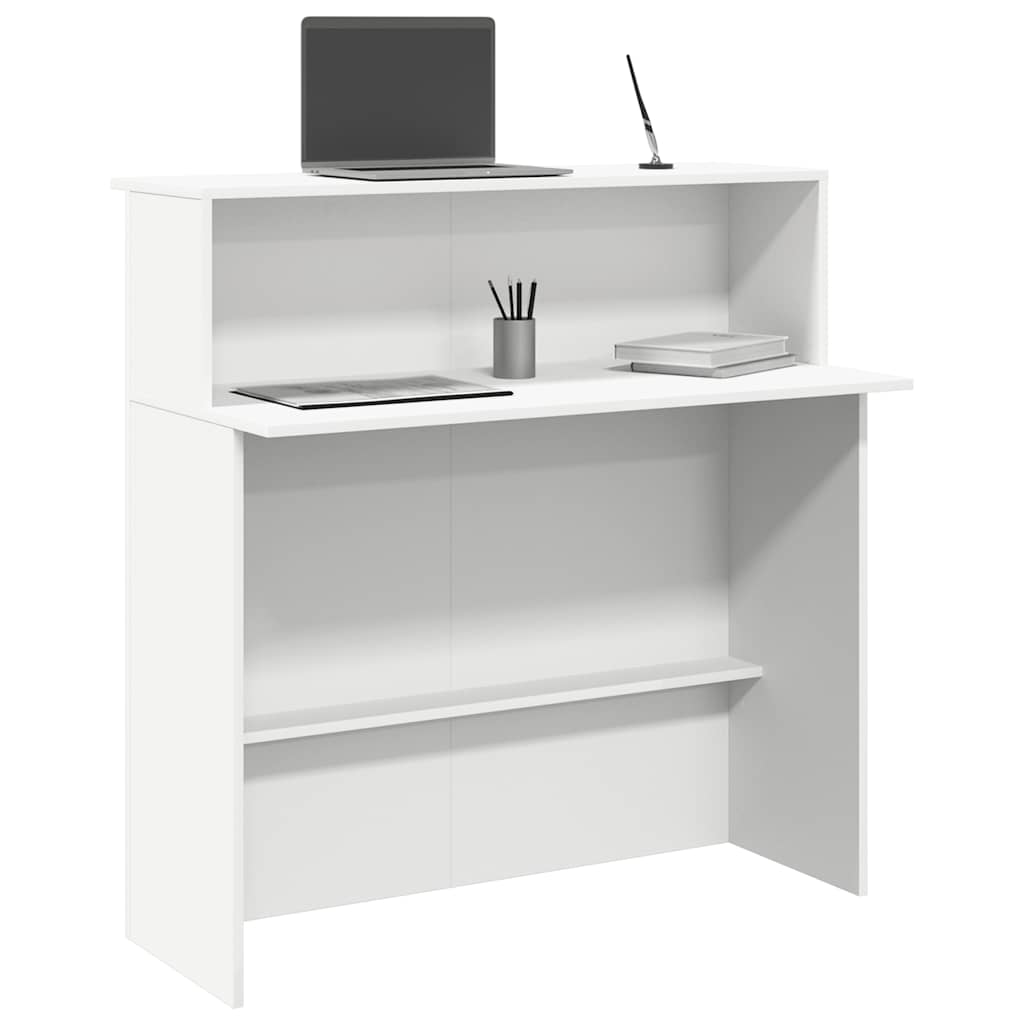 vidaXL Reception Desk White 100x50x103.5 cm Engineered Wood