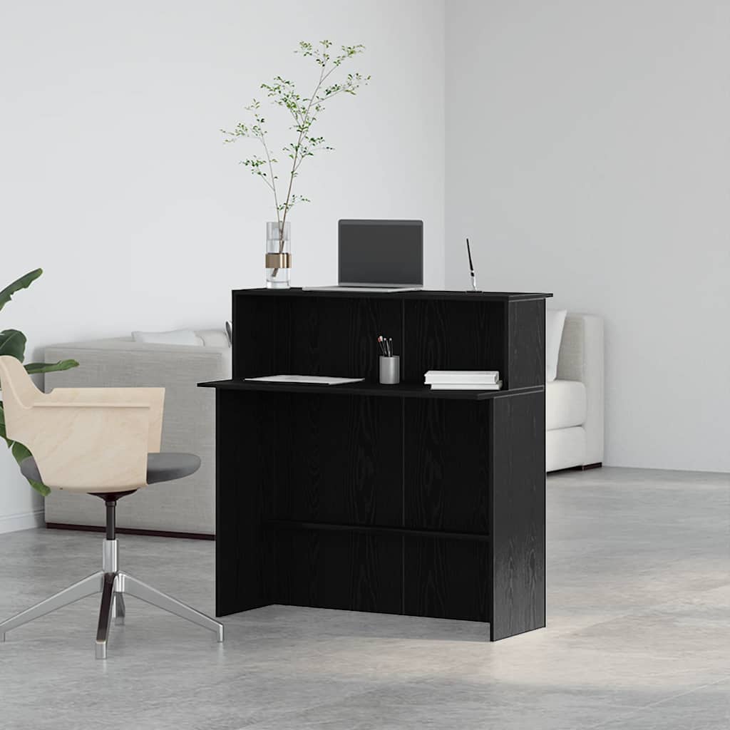 vidaXL Reception Desk Black 100x50x103.5 cm Engineered Wood