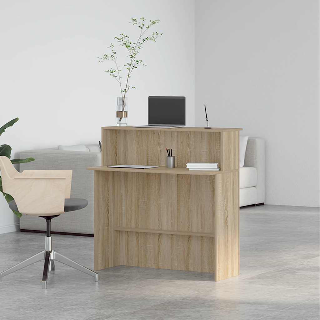 vidaXL Reception Desk Sonoma Oak 100x50x103.5 cm Engineered Wood