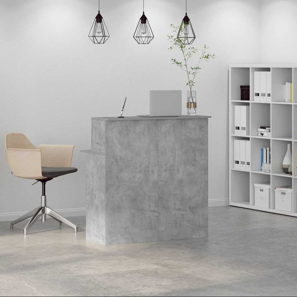 vidaXL Reception Desk Concrete Grey 100x50x103.5 cm Engineered Wood