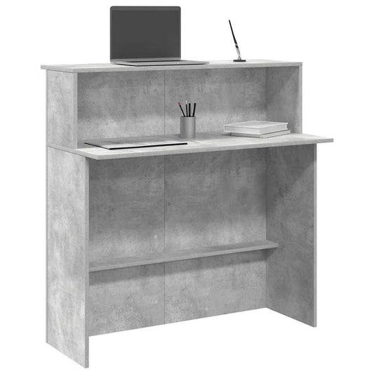 vidaXL Reception Desk Concrete Grey 100x50x103.5 cm Engineered Wood