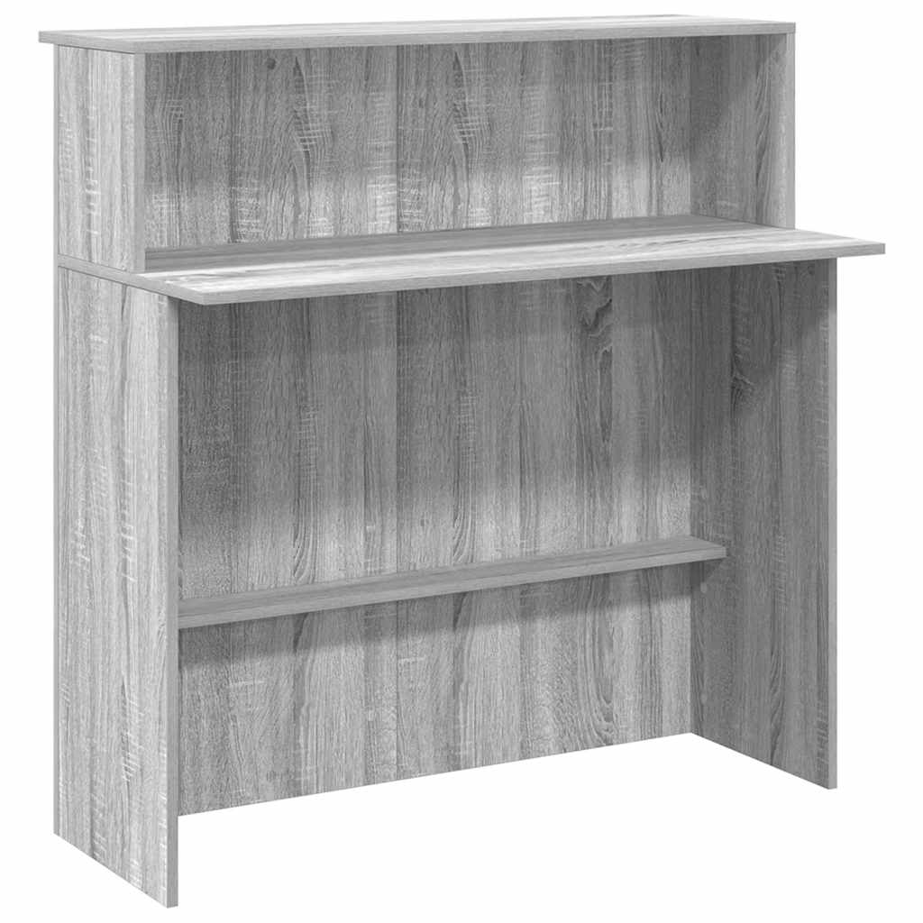 vidaXL Reception Desk Grey Sonoma 100x50x103.5 cm Engineered Wood