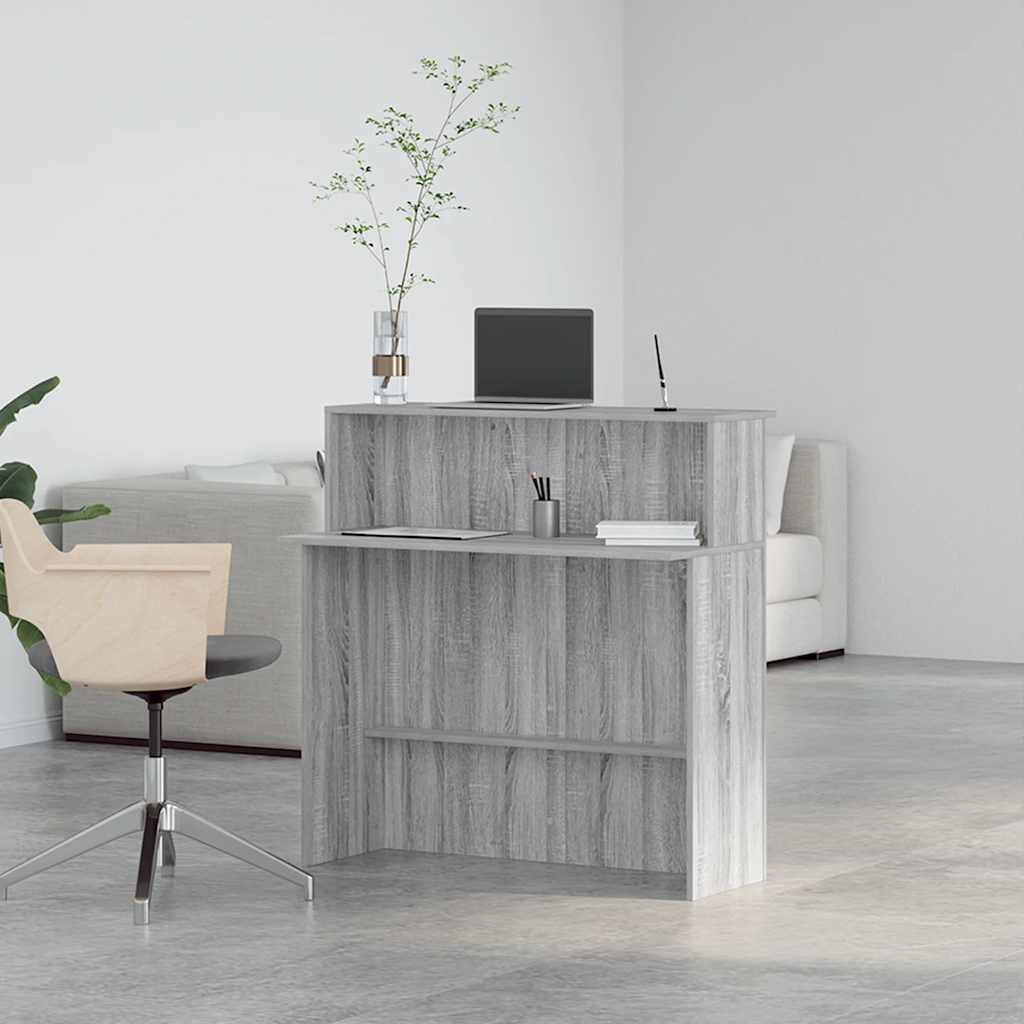 vidaXL Reception Desk Grey Sonoma 100x50x103.5 cm Engineered Wood