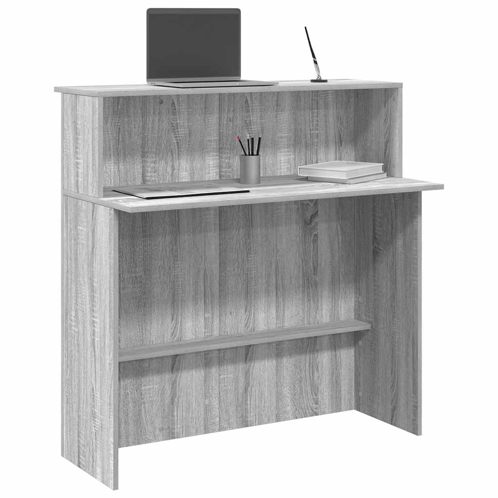 vidaXL Reception Desk Grey Sonoma 100x50x103.5 cm Engineered Wood