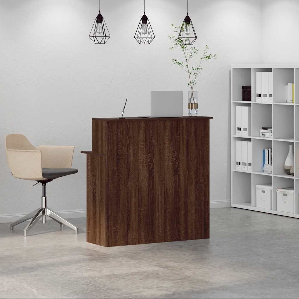 vidaXL Reception Desk Brown Oak 100x50x103.5 cm Engineered Wood