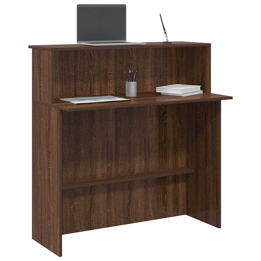 vidaXL Reception Desk Brown Oak 100x50x103.5 cm Engineered Wood