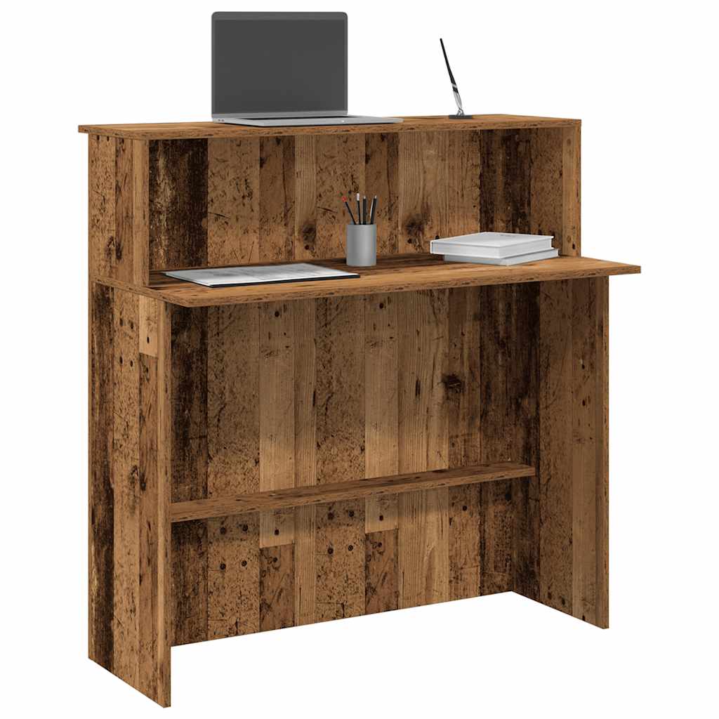 vidaXL Reception Desk Old Wood 100x50x103.5 cm Engineered Wood