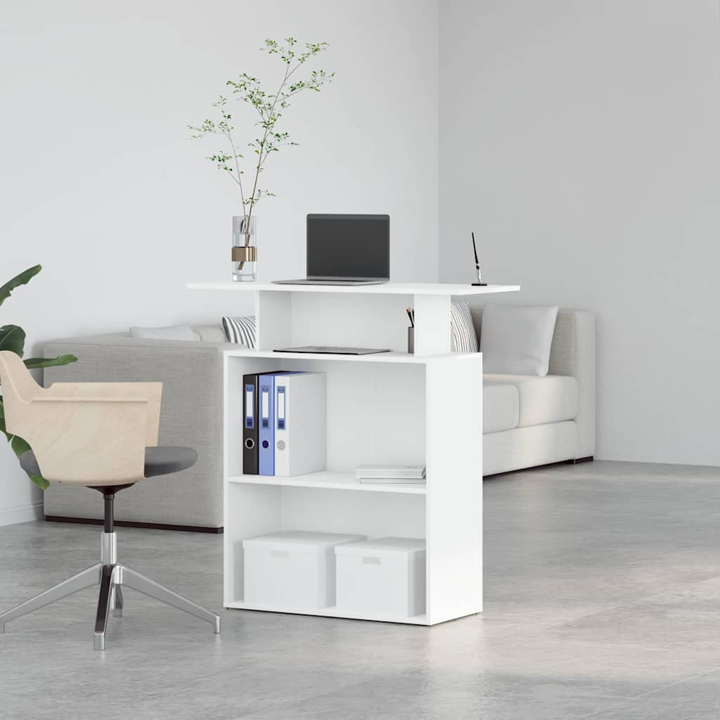 vidaXL Reception Desk White 100x40x104 cm Engineered Wood