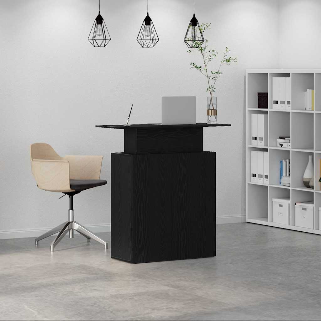 vidaXL Reception Desk Black 100x40x104 cm Engineered Wood