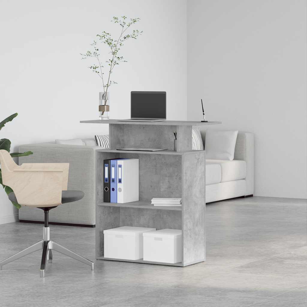 vidaXL Reception Desk Concrete Grey 100x40x104 cm Engineered Wood