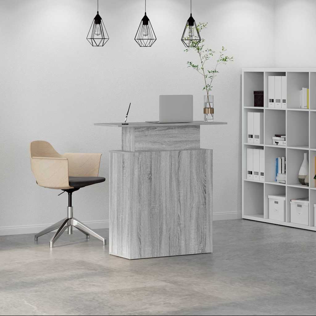 vidaXL Reception Desk Grey Sonoma 100x40x104 cm Engineered Wood