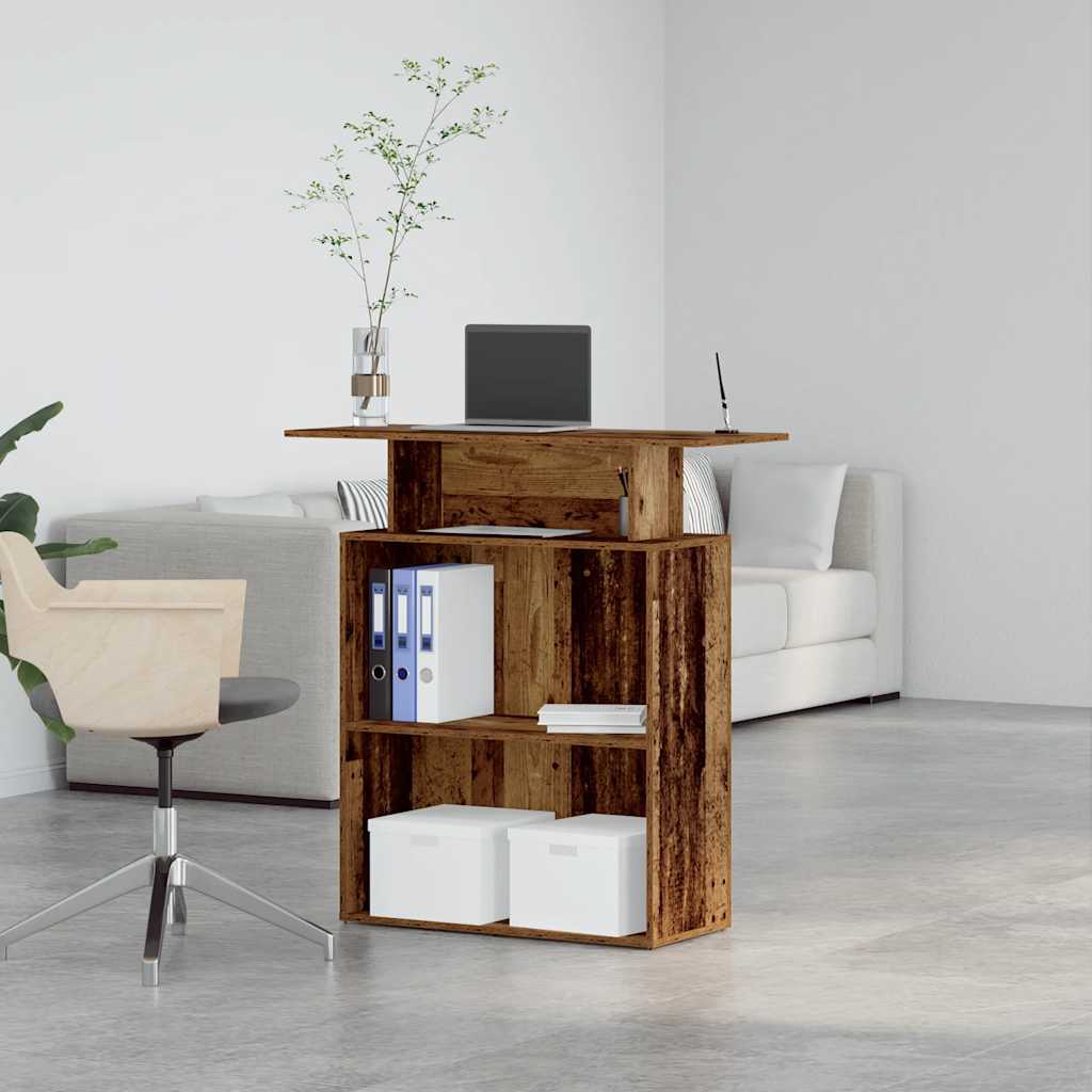 Reception Desk Old Wood 100x40x104 cm Engineered Wood