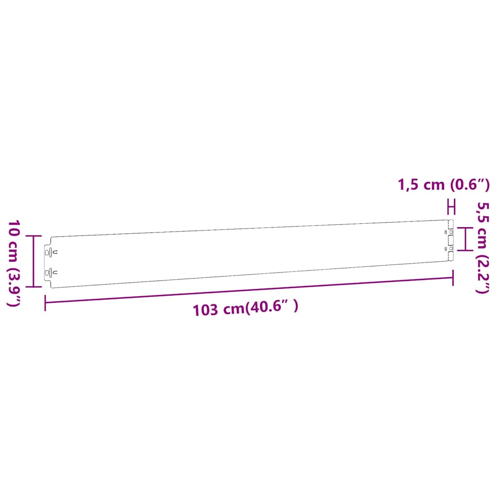 vidaXL Lawn Edgings 10 pcs White 10x103 cm Cold-rolled Steel