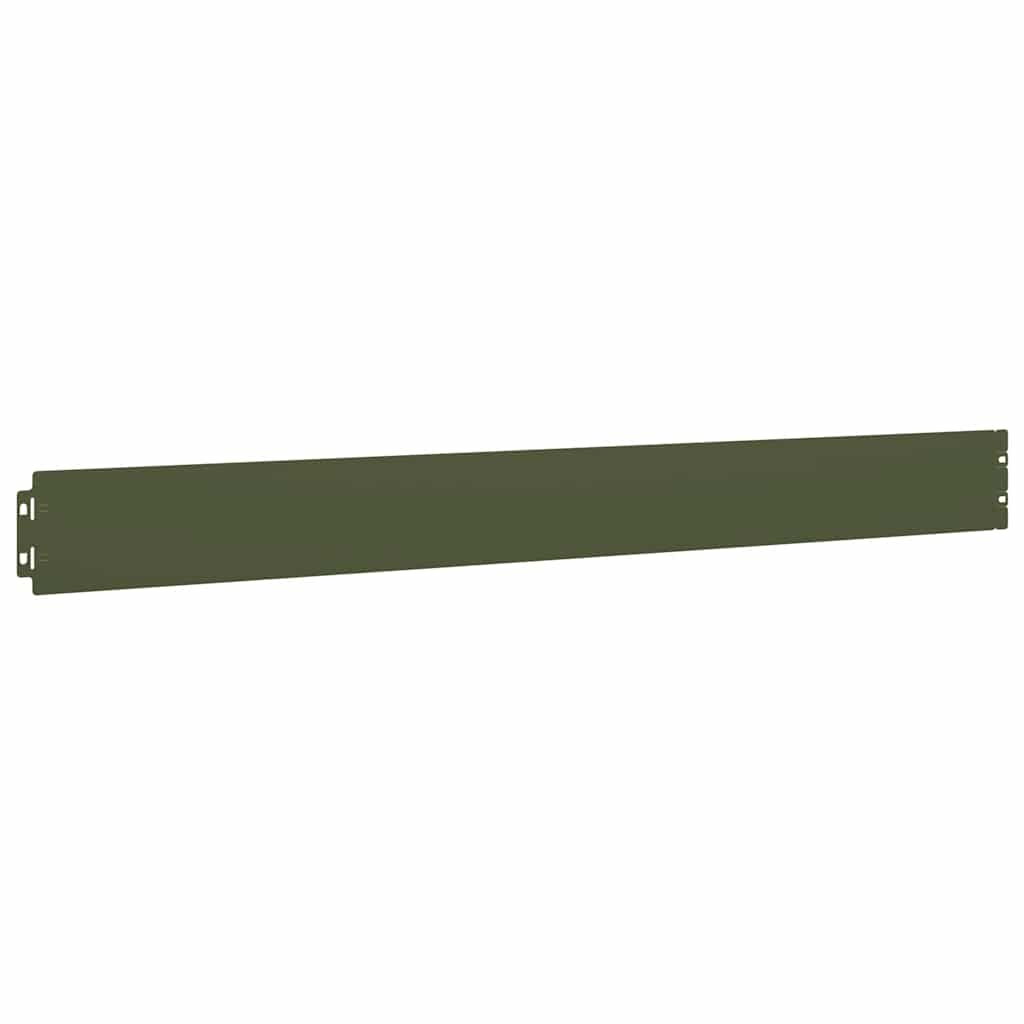 vidaXL Lawn Edgings 10 pcs Olive Green 10x103 cm Cold-rolled Steel