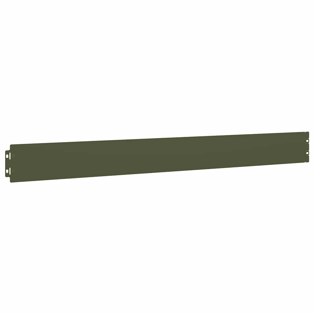 Lawn Edging 10 pcs 10 x 103 cm Steel Olive Green