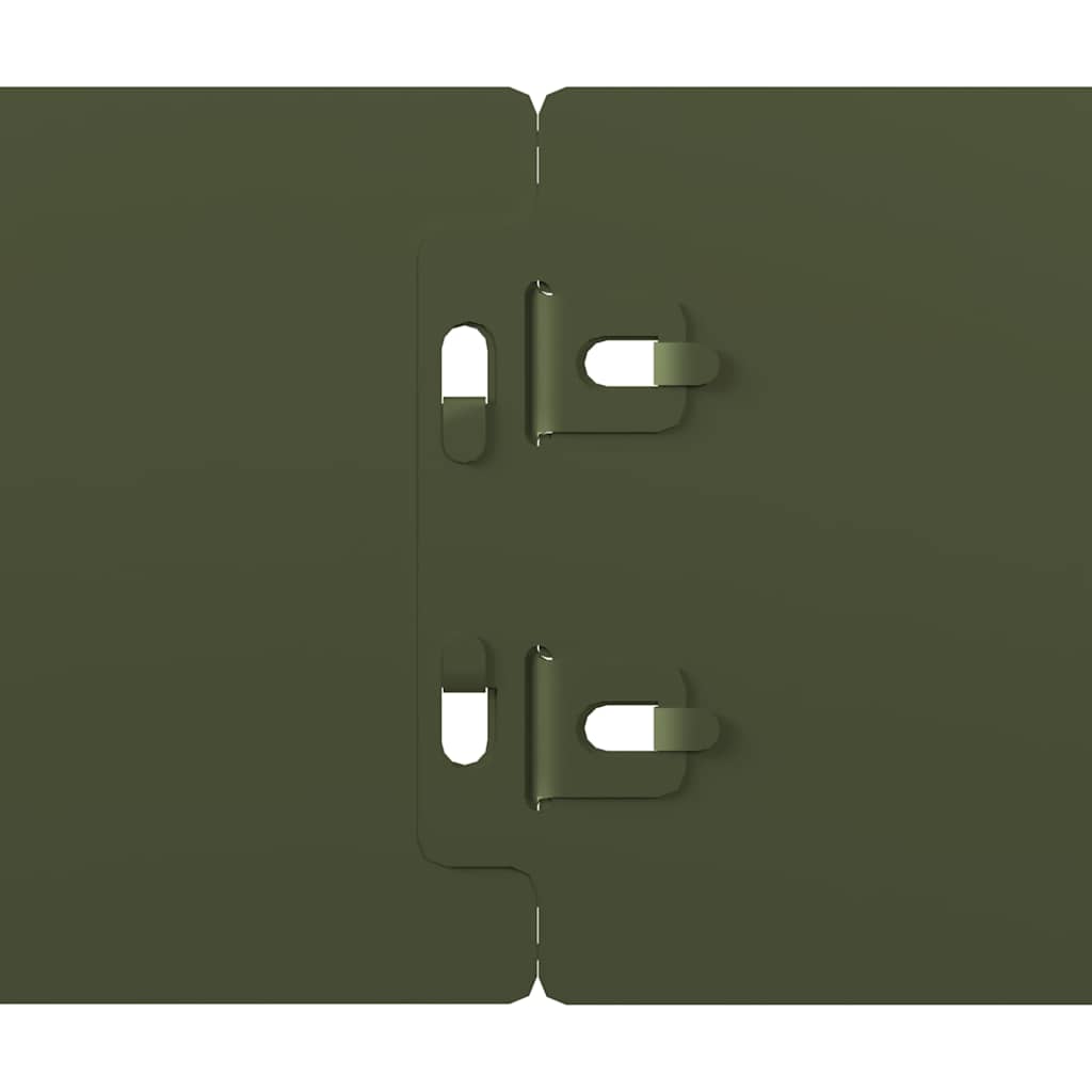 Lawn Edging 10 pcs 10 x 103 cm Steel Olive Green