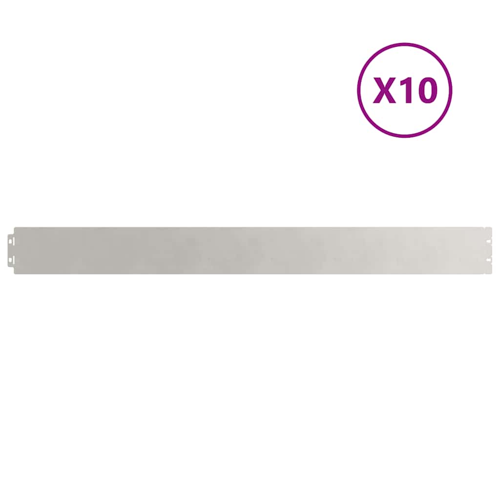 Lawn Edging 10 pcs 10 x 103 cm Stainless Steel Silver