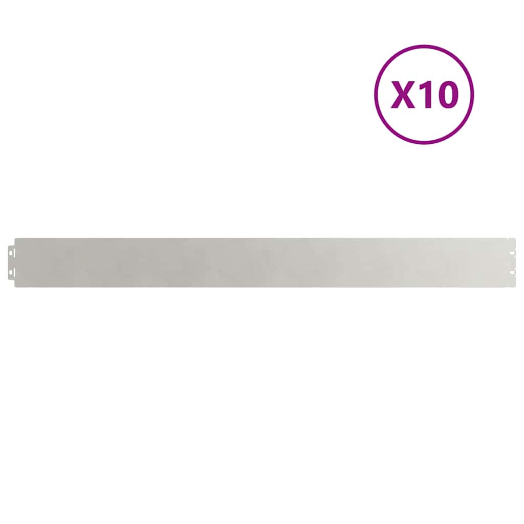Lawn Edging 10 pcs 10 x 103 cm Stainless Steel Silver