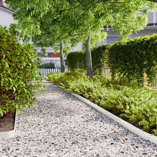 Lawn Edging 50 pcs 10 x 103 cm Steel White