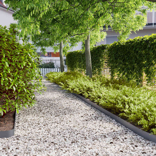 Lawn Edging 50 pcs 10 x 103 cm Steel Anthracite