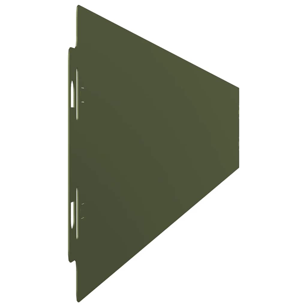 Lawn Edging 50 pcs 10 x 103 cm Steel Olive Green