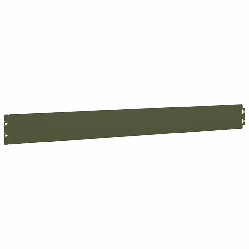 Lawn Edging 50 pcs 10 x 103 cm Steel Olive Green