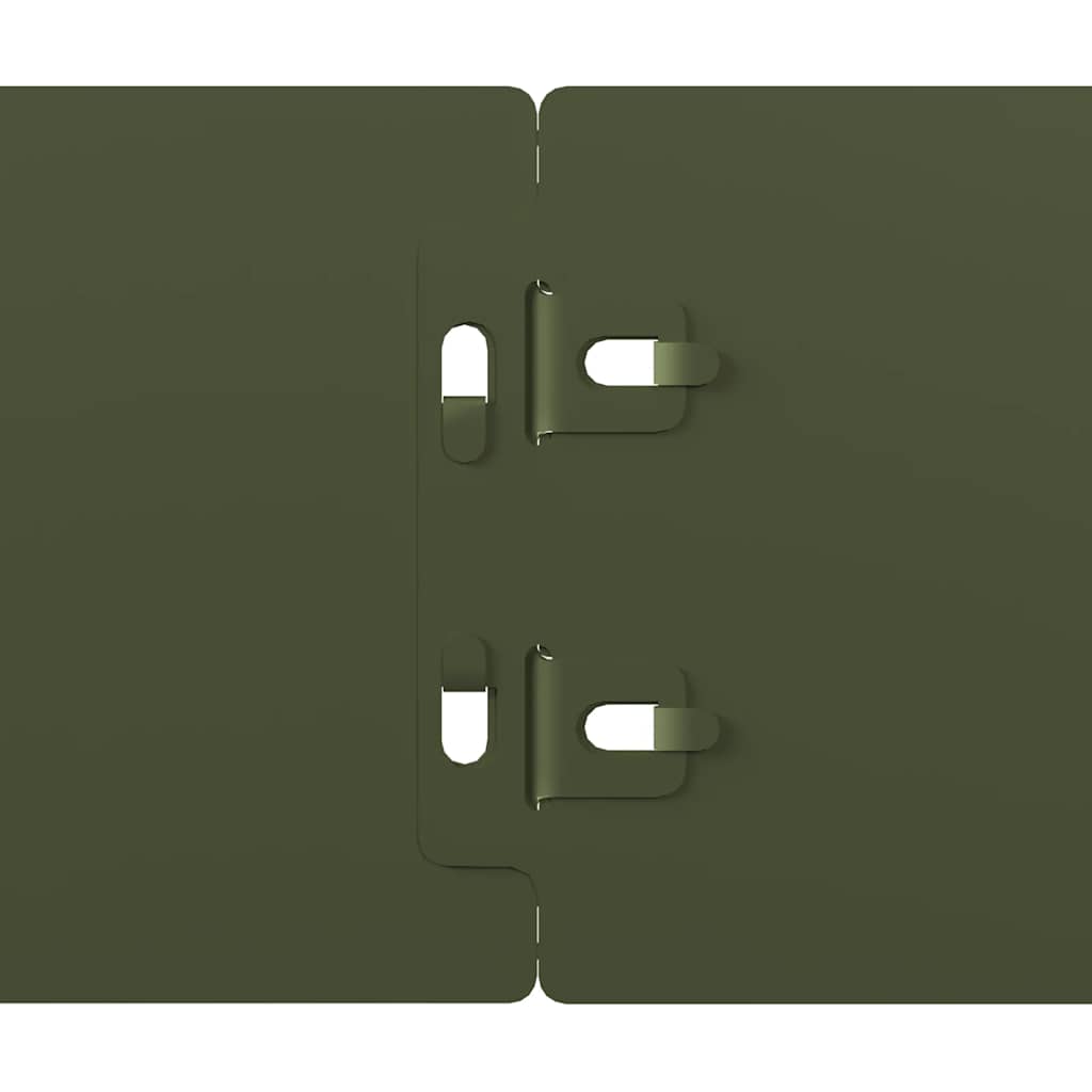 Lawn Edging 50 pcs 10 x 103 cm Steel Olive Green