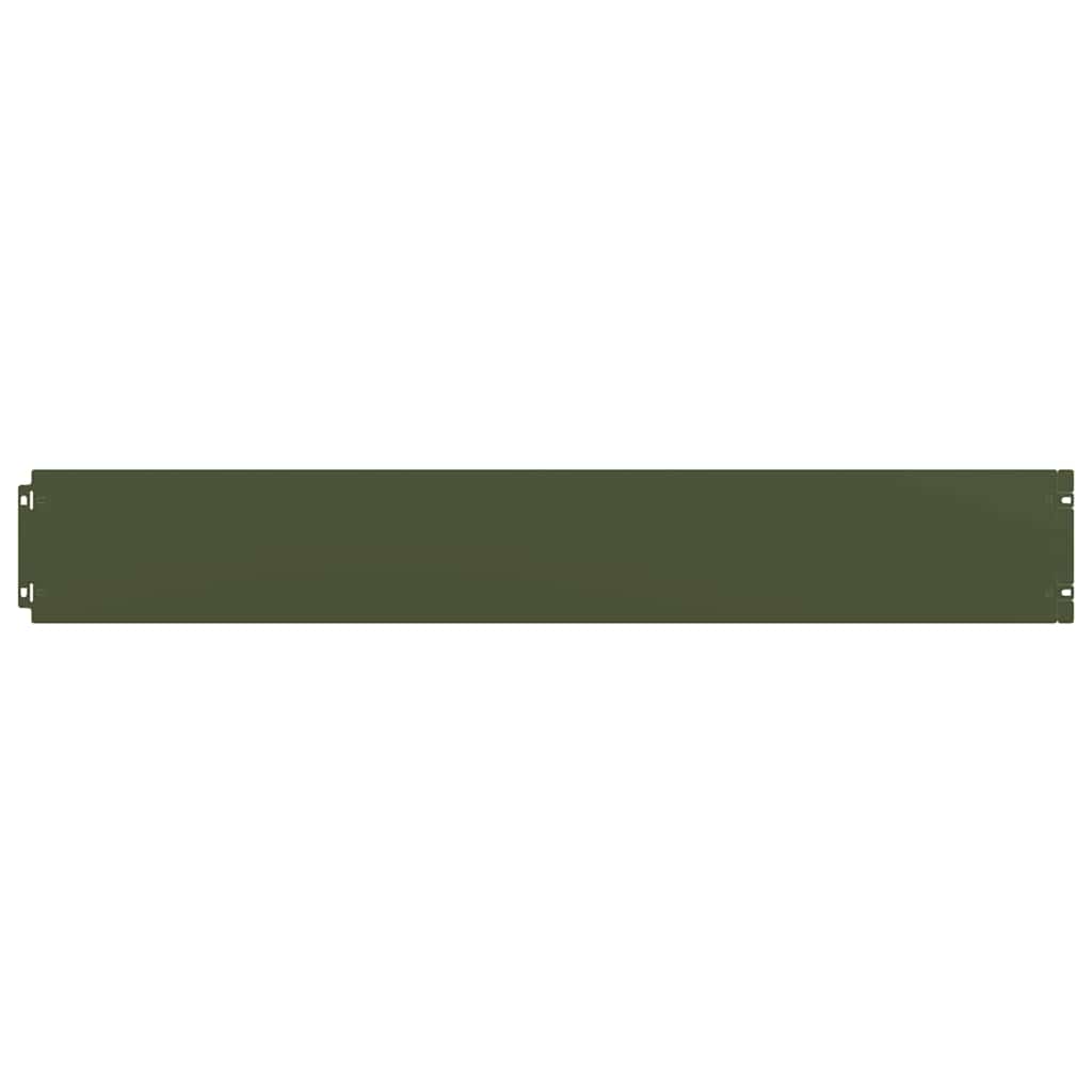Lawn Edging 10 pcs 15 x 103 cm Steel Olive Green