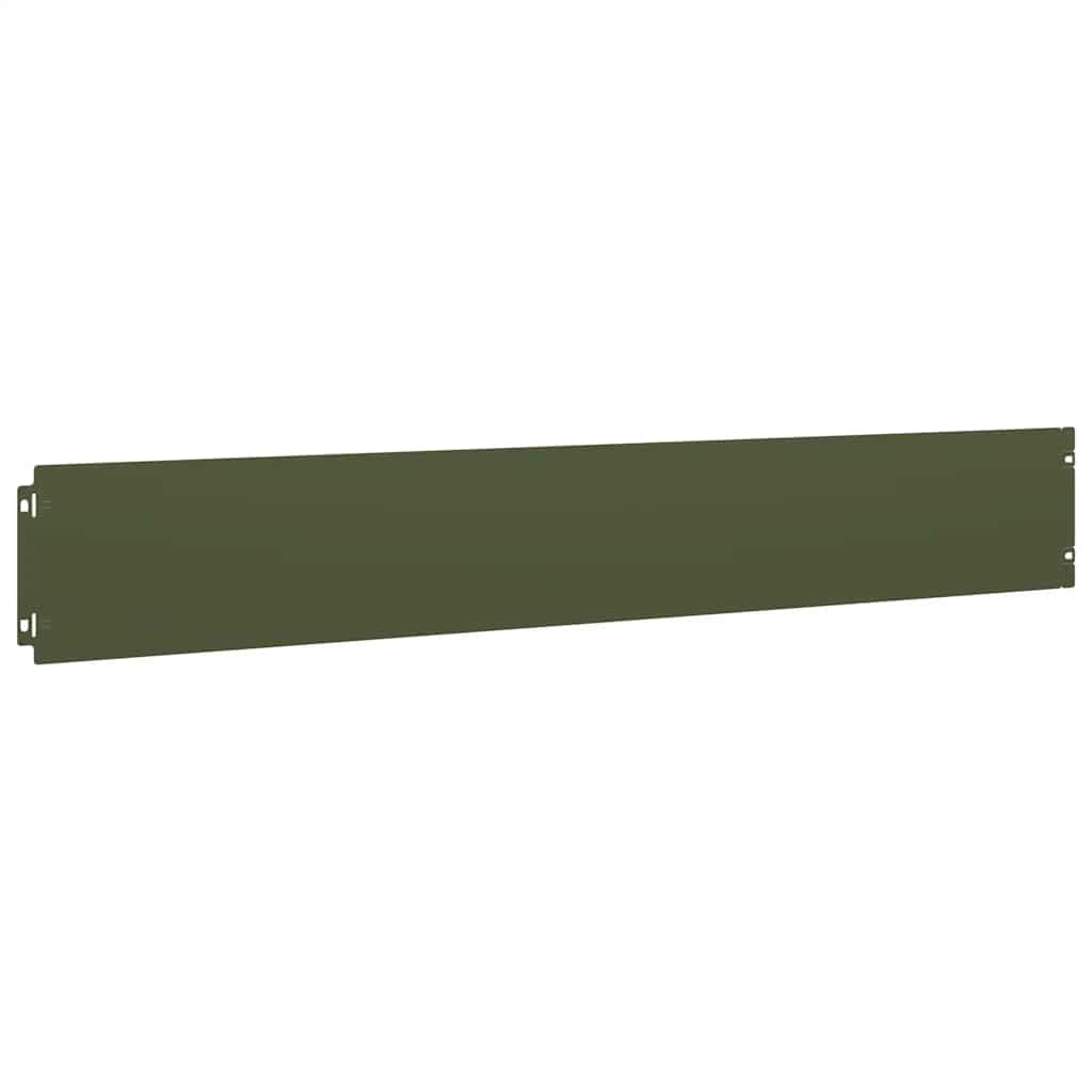 Lawn Edging 10 pcs 15 x 103 cm Steel Olive Green