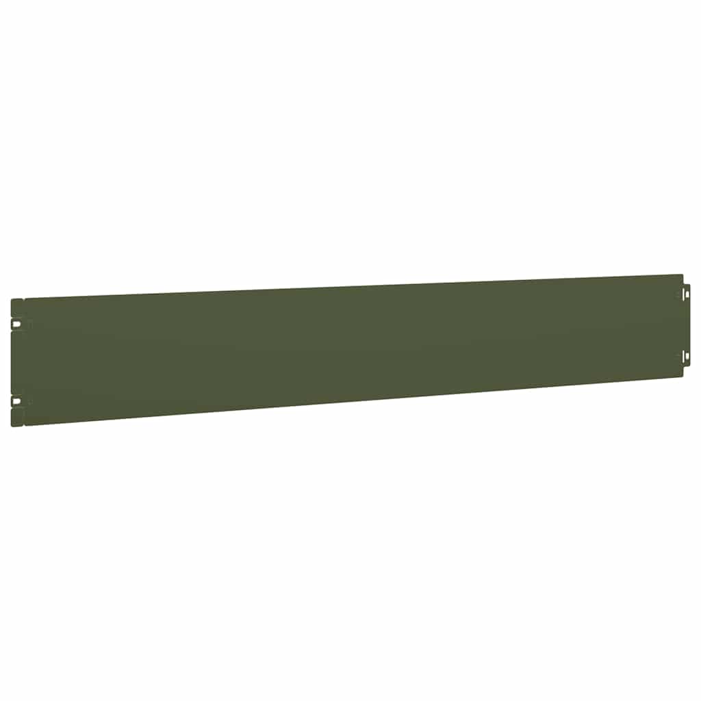 Lawn Edging 10 pcs 15 x 103 cm Steel Olive Green