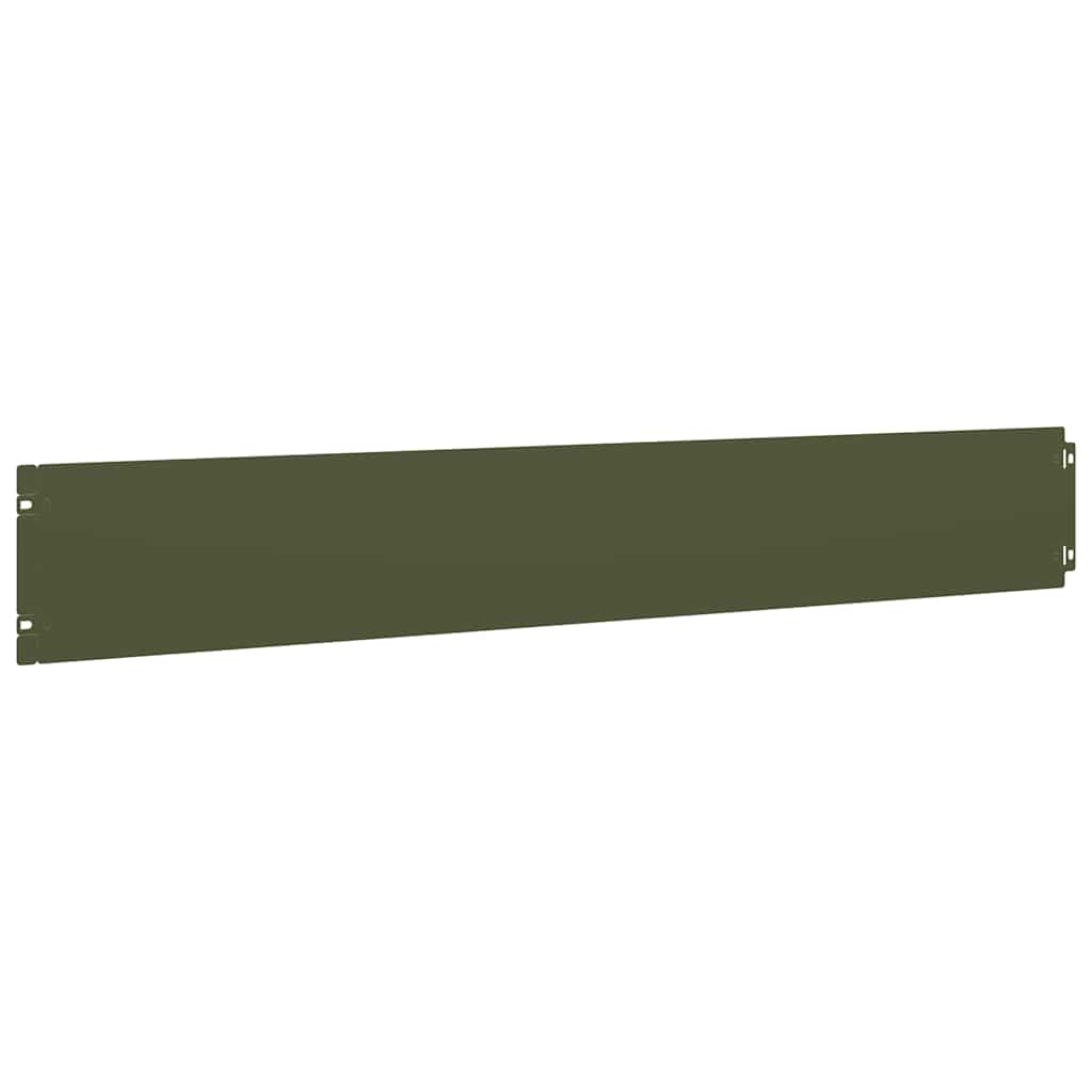 Lawn Edgings 10 pcs Olive Green 15x103 cm Cold-rolled Steel
