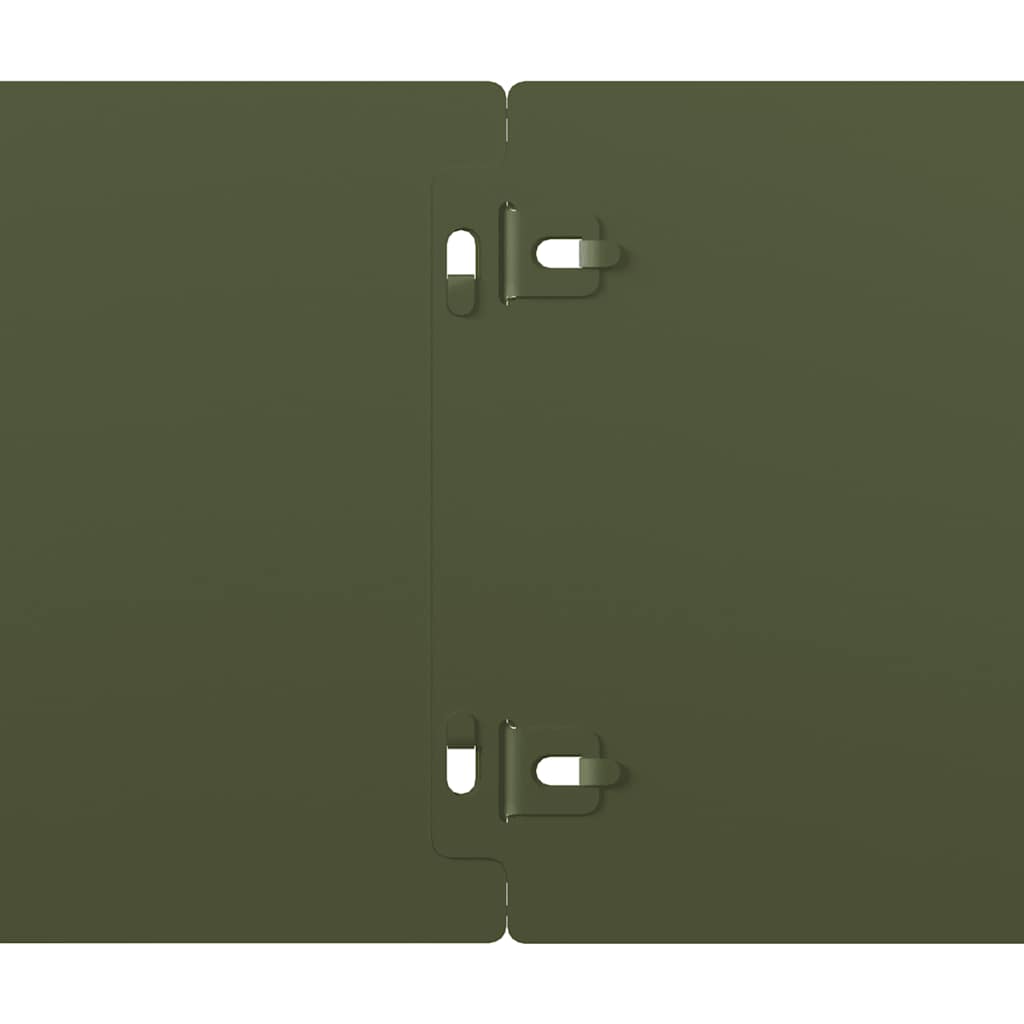 Lawn Edging 10 pcs 15 x 103 cm Steel Olive Green