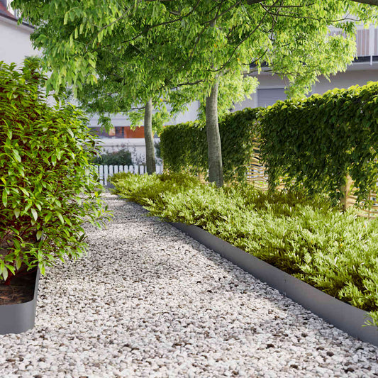 Lawn Edging 50 pcs 15 x 103 cm Steel Anthracite