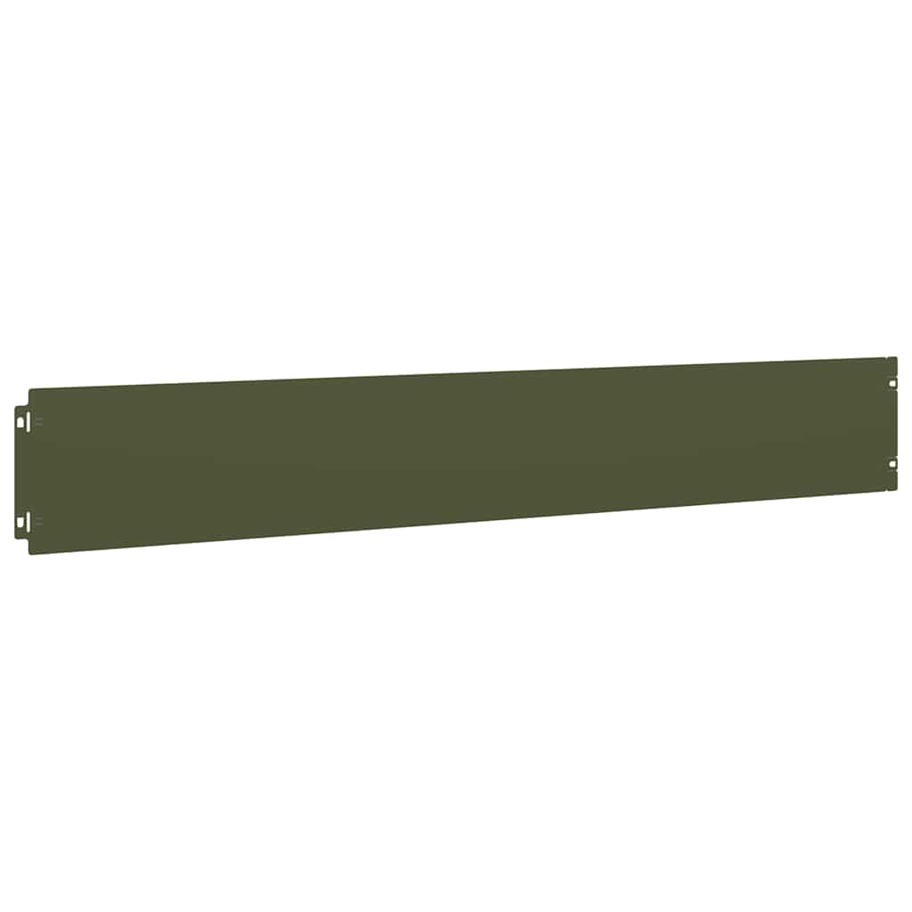Lawn Edging 50 pcs 15 x 103 cm Steel Olive Green